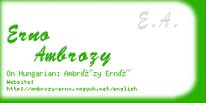 erno ambrozy business card